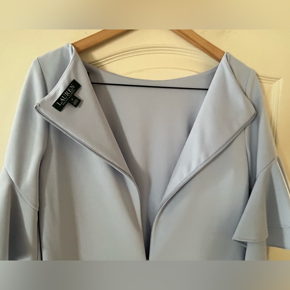 Lauren Ralph Lauren Light Blue Ruffle Sleeve Dress Women’s Size 8 - Picture 4 of 15